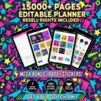 15,000+ PLR Planners, Journals & Trackers + 8.000 Bonus Digital Stickers! | Mega Template Bundle With Resell Rights (Limited-Time Offer!) - Image 4